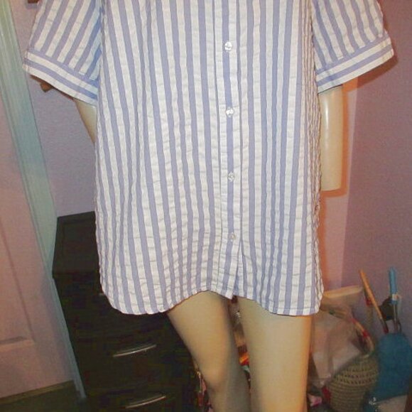 Country Store Seersucker Top Size 1X Embroidered Button Up Hummingbird Floral - Picture 5 of 10